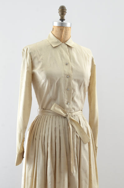 50's Light Beige Shirtdress