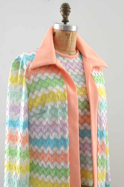 70's Pastel Stripe Top Set