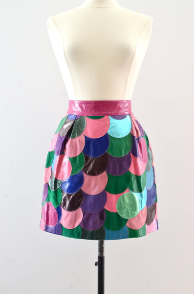 Dolce & Gabbana Patchwork Leather Skirt