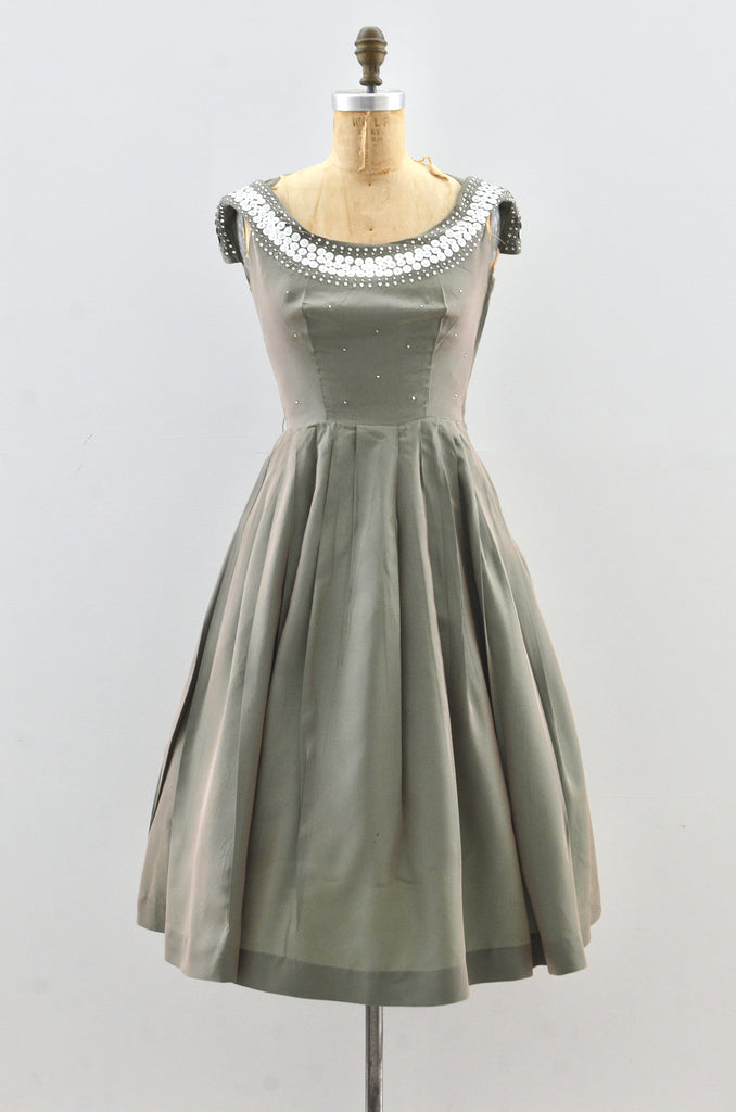 50's Rhinestone Studded Dress / xs – Pickled Vintage