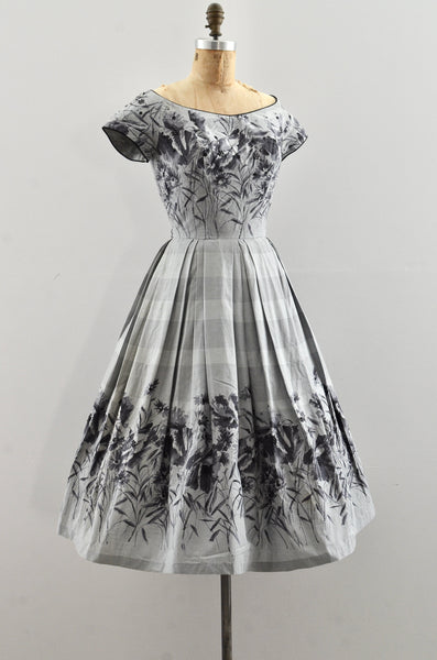 "Twilight" Jackie Morgan Border Print Dress / S M