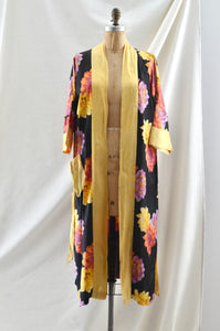 Vintage 1930's Large Scale Floral Kimono Robe