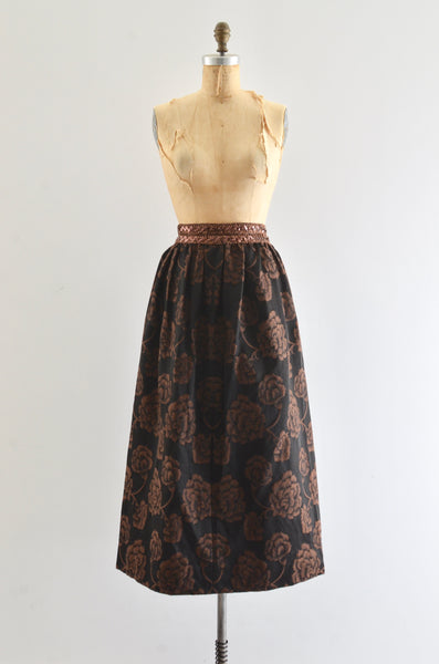 Vintage Jacquard Long Skirt / S
