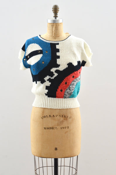 Vintage Cropped Sweater Top / xs small