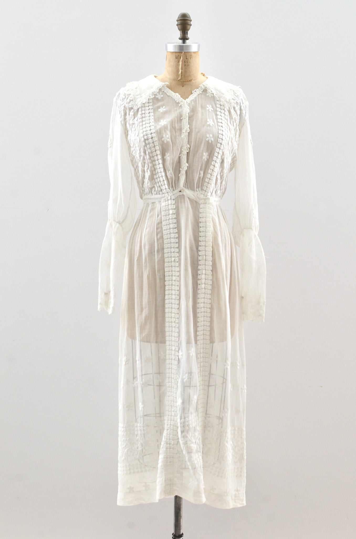 Edwardian Lawn Dress / small medium