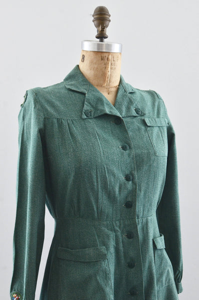 Vintage 40s Girl Scout Uniform Dress