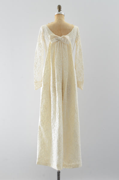 60's "Watteau" Lace Party Dress / XS S