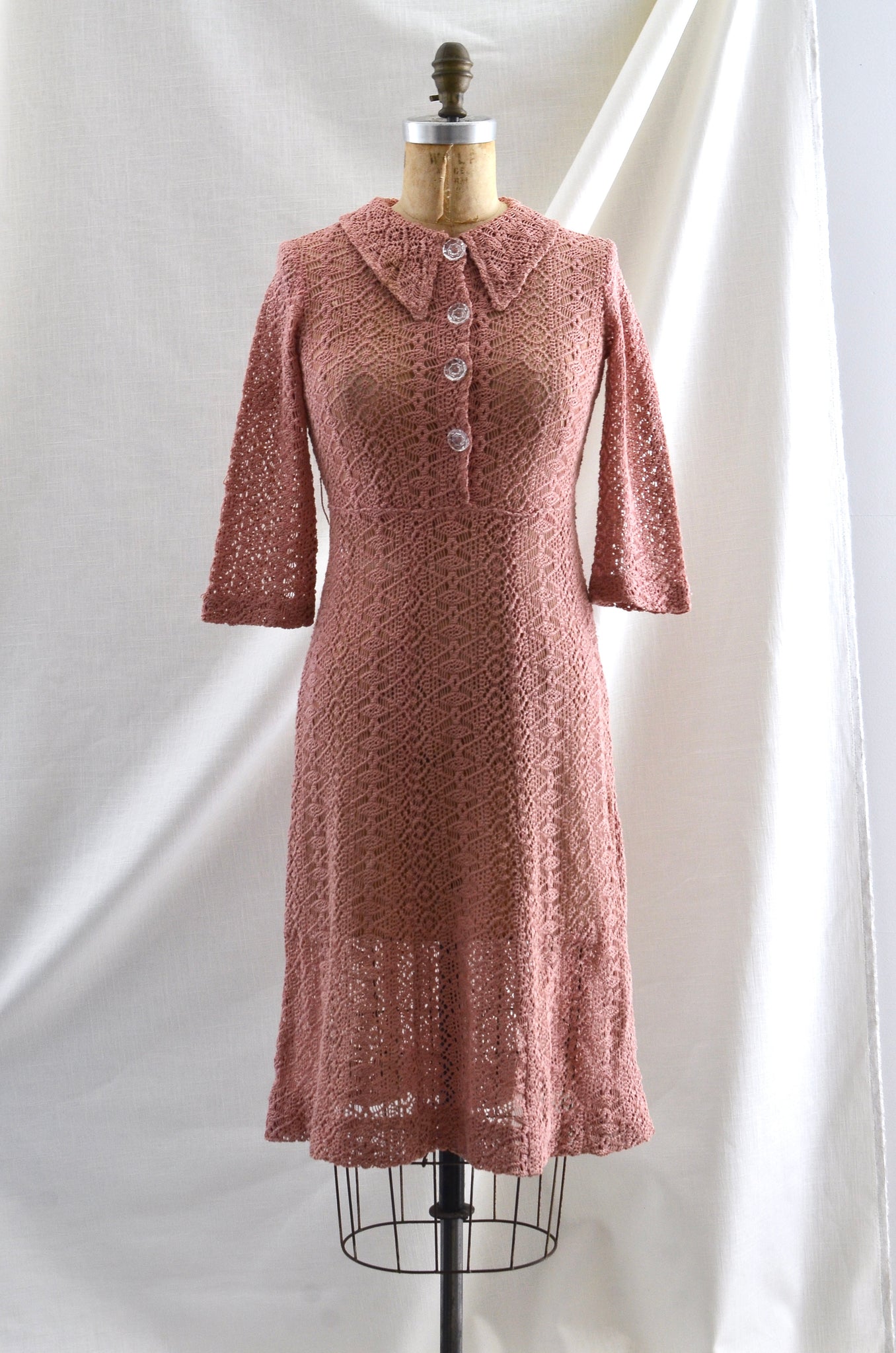 Vintage 1930's Dusty Rose Lace Dress Pickled Vintage Vintage 1930's Dusty Rose Lace Dress Pickled Vintage