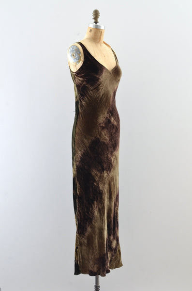 Vintage 90's Velvet Bias Cut Dress