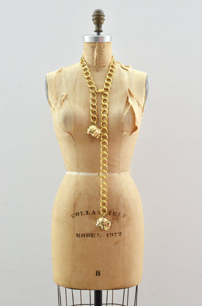 Signed Judith Leiber Elephant Chain Belt