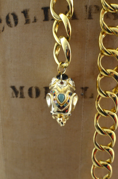 Signed Judith Leiber Elephant Chain Belt