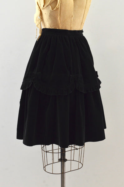 Vintage Poodle Velvet Skirt