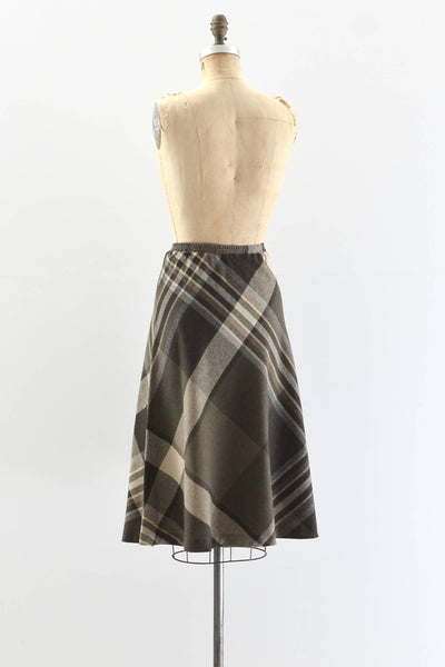 1970s Large Scale Plaid Skirt - Pickled Vintage