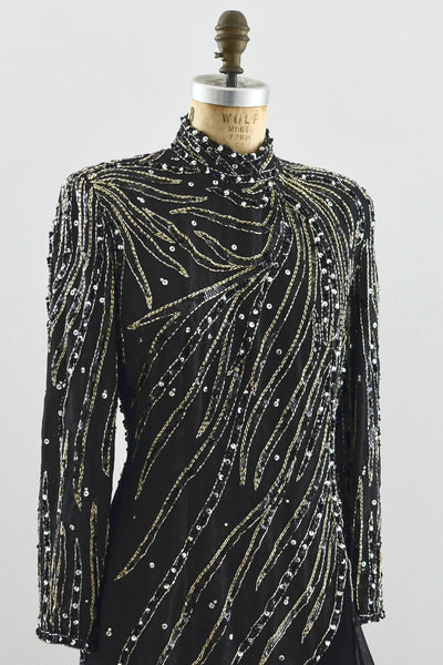 Heavily Beaded Party Dress - Pickled Vintage