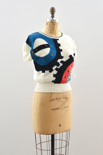Vintage Cropped Sweater Top / xs small