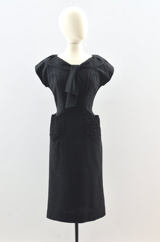 50's Lace Pocket Dress / small medium