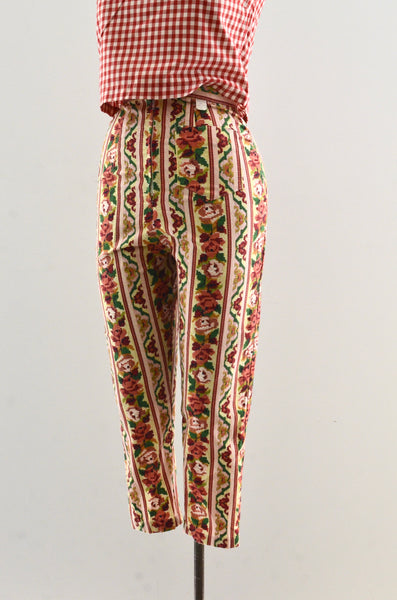 Vintage Floral Print Pants