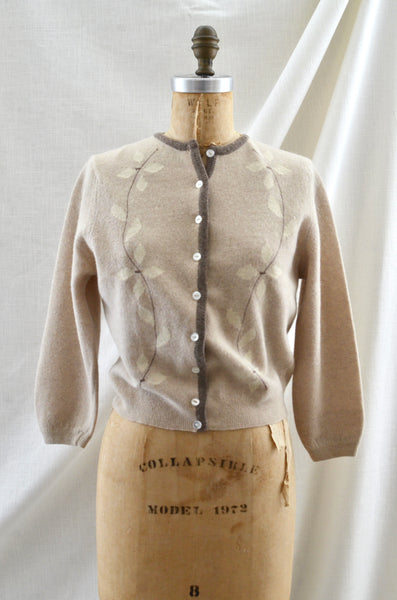 Vintage 50's Angora Cropped Sweater Cardigan