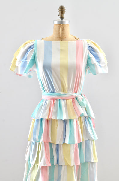 Vintage Pastel Striped Dress
