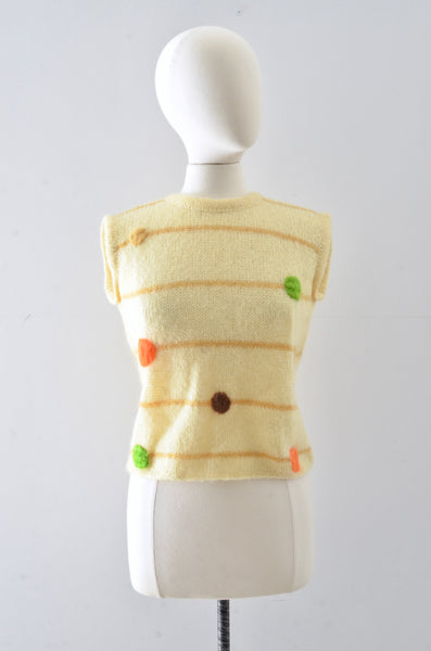 60's Pom Pom Sweater /  S