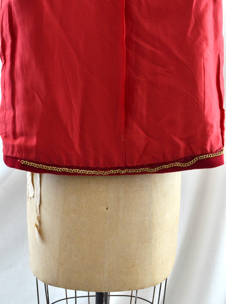 Vintage 1950's Soutache Red Jacket