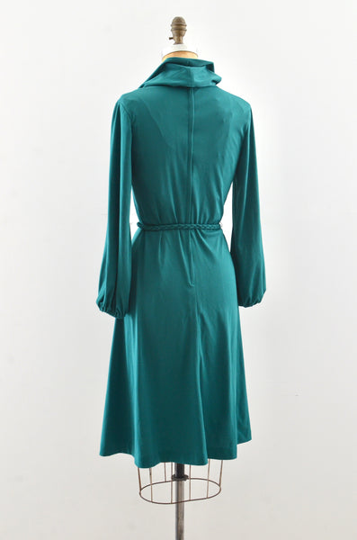 70's  Jewel Green Dress