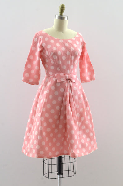 Vintage 50's Pink Polka Dot Dress