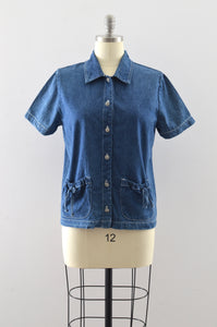 Vintage Blue Denim Top / M