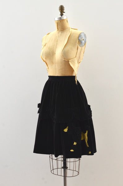 Vintage Poodle Velvet Skirt