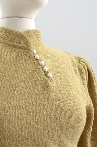 Vintage 70's Puff Shoulder Sweater