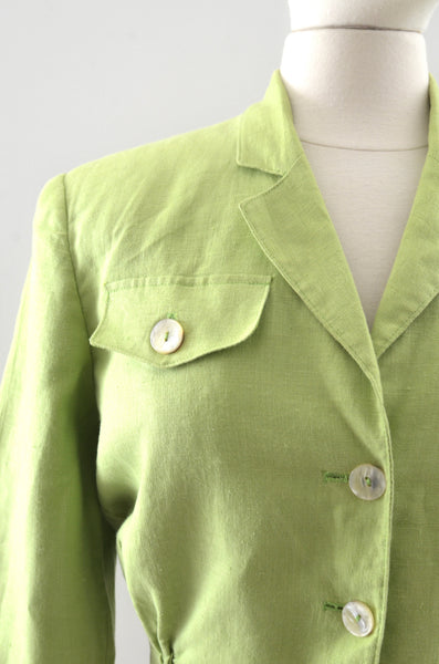 Vintage Cropped Chartreuse Jacket