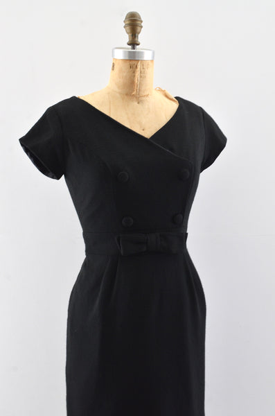 Vintage Black Wiggle Dress / S