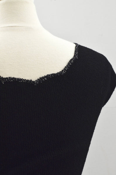 40's Black Beaded Blouse