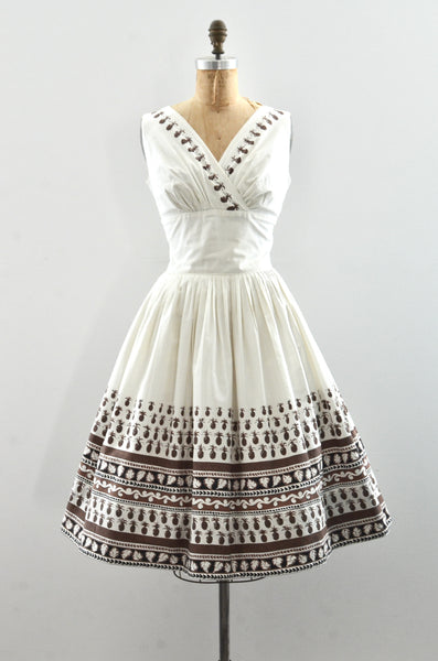 1950s 50's Pineapple Print Dress / small medium
