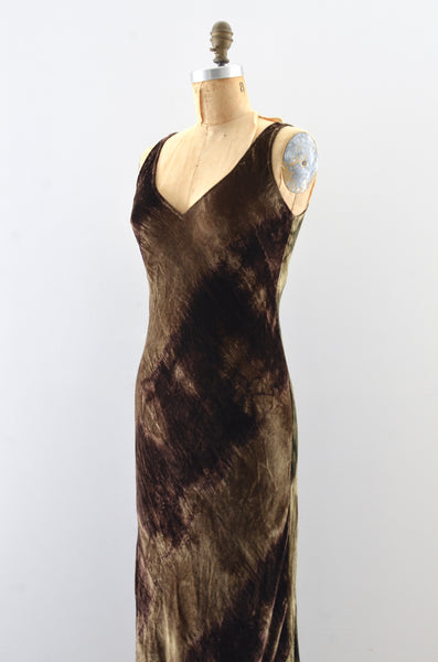Vintage 90's Velvet Bias Cut Dress