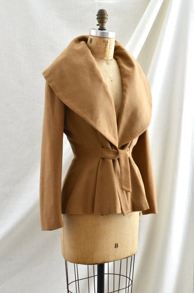 Lilli Ann Wide Collar Camel Jacket