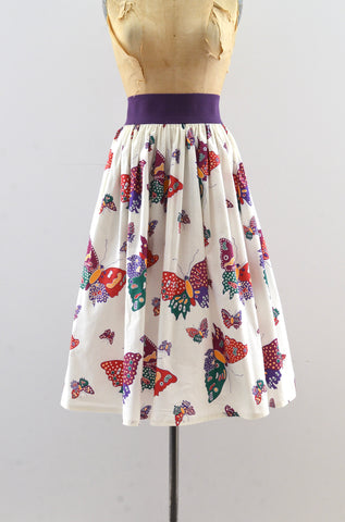 Vintage Butterfly Print Skirt