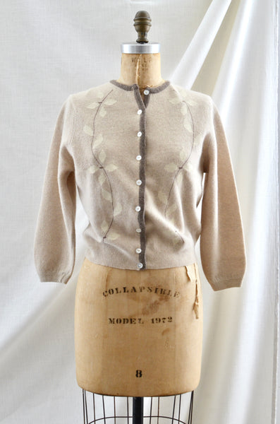 Vintage 50's Angora Cropped Sweater Cardigan