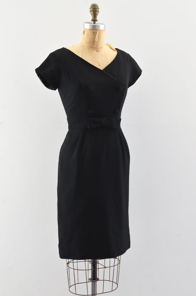 Vintage Black Wiggle Dress / S