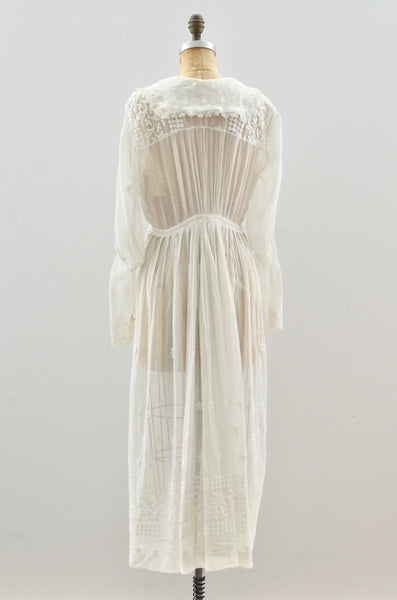 Edwardian Lawn Dress / small medium