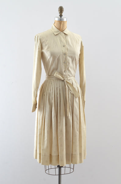 50's Light Beige Shirtdress