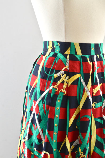 Vintage Burberrys "Archive" Cotton Midi Skirt