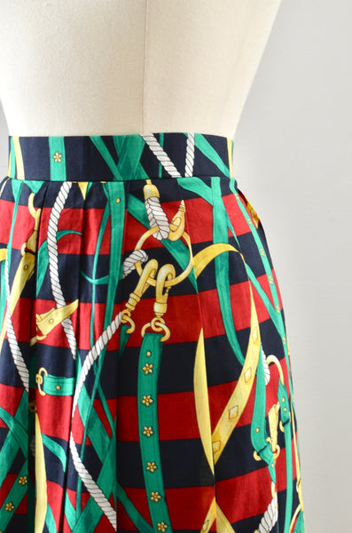 Vintage Burberrys "Archive" Cotton Midi Skirt