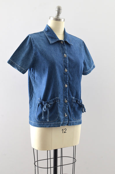 Vintage Blue Denim Top / M