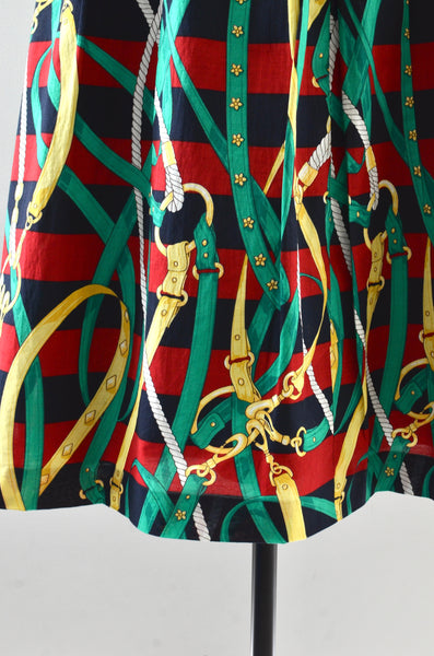 Vintage Burberrys "Archive" Cotton Midi Skirt