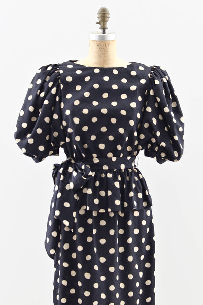 80's Polka Dot Dress - Pickled Vintage