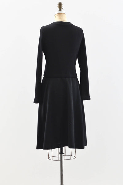 Black Ribbed Dress - Pickled Vintage