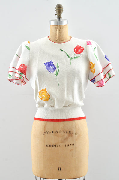 Floral Sweater Top / small