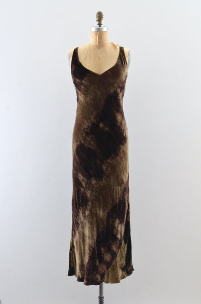 Vintage 90's Velvet Bias Cut Dress