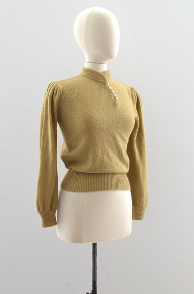 Vintage 70's Puff Shoulder Sweater